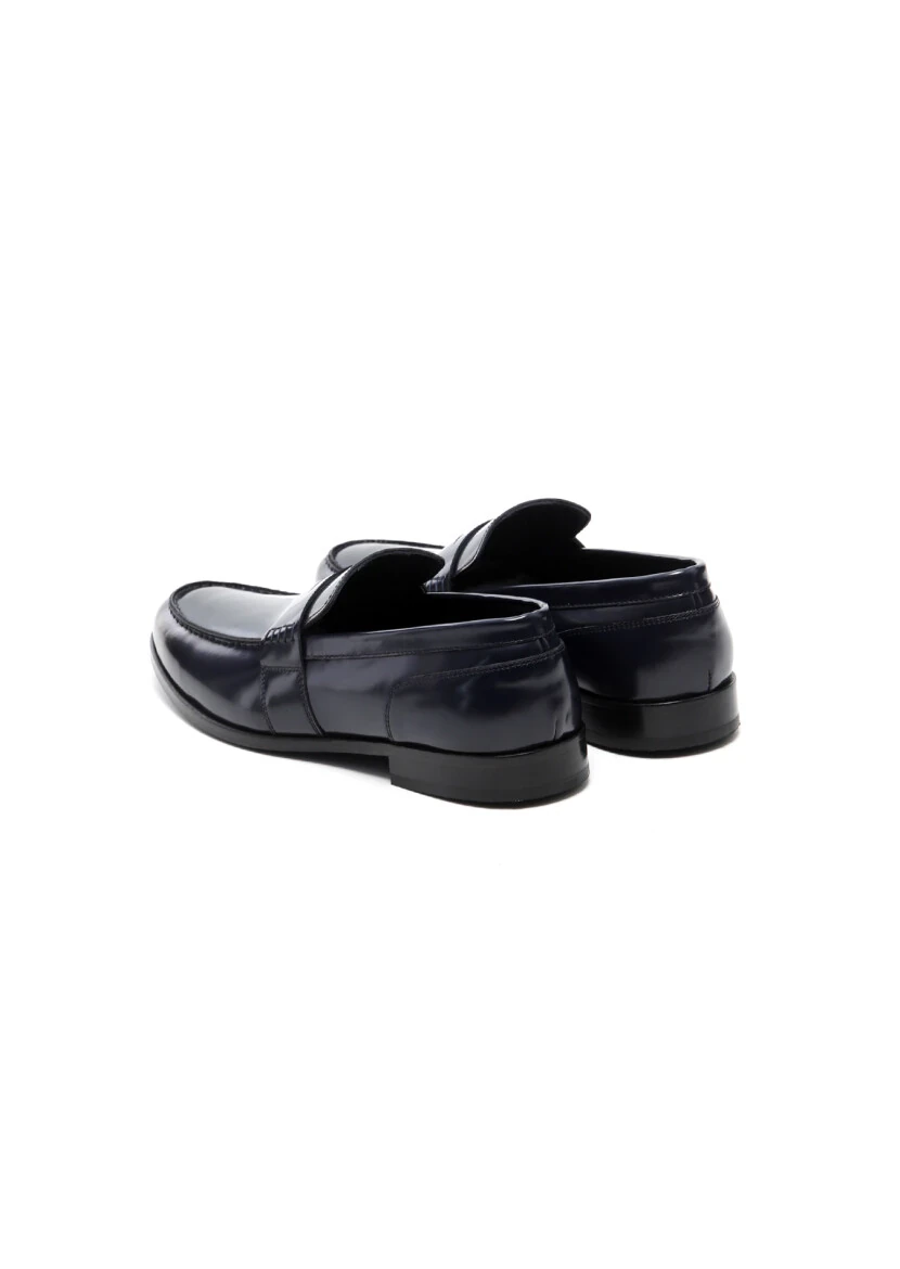 Lacivert Deri Klasik Loafer - 4