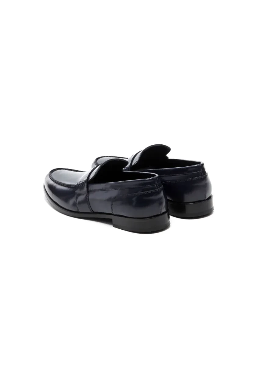 Lacivert Deri Klasik Loafer - 4