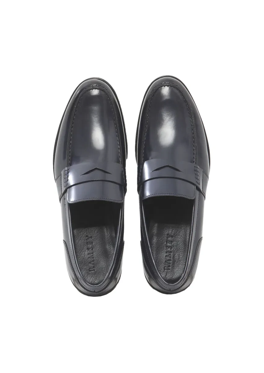 Lacivert Deri Klasik Loafer - 6