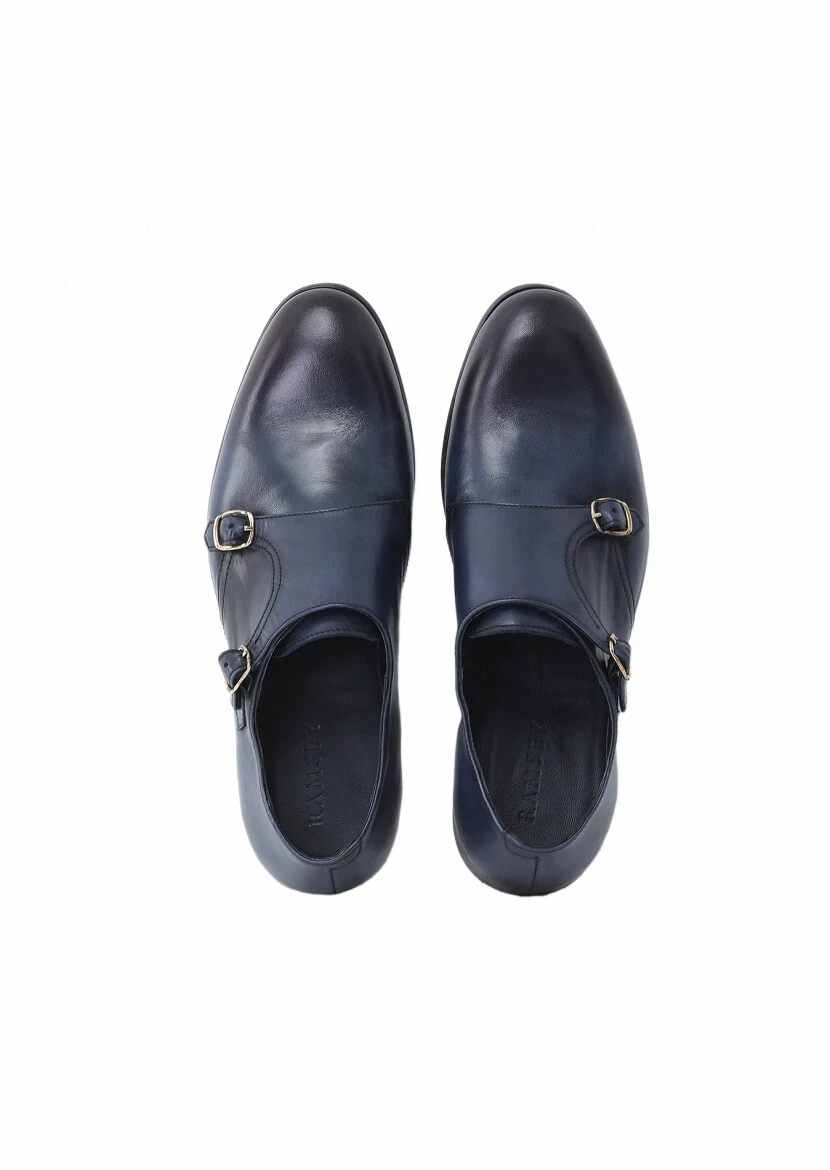 Lacivert Deri Klasik Loafer - 6