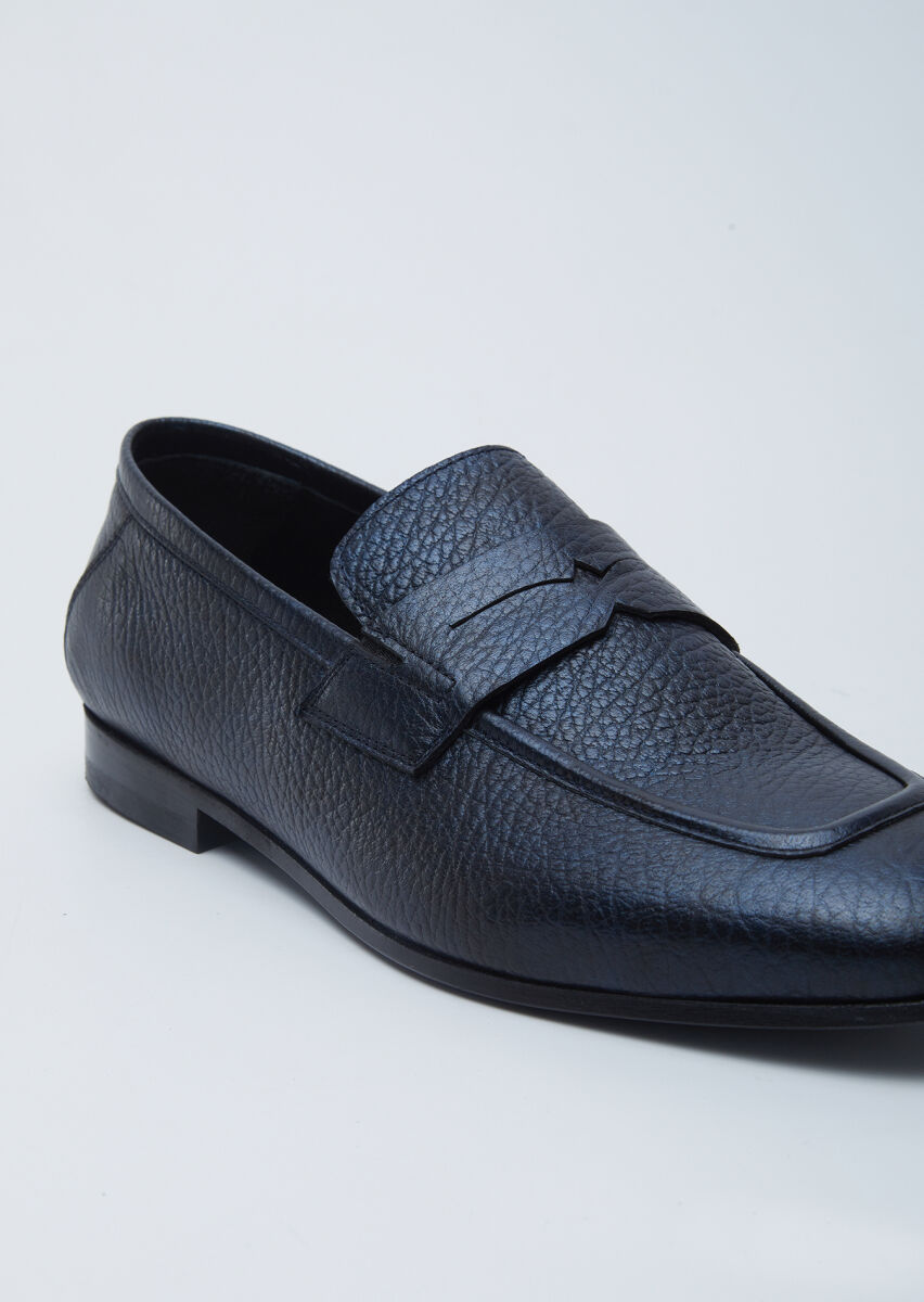 Lacivert Deri Klasik Loafer - 2