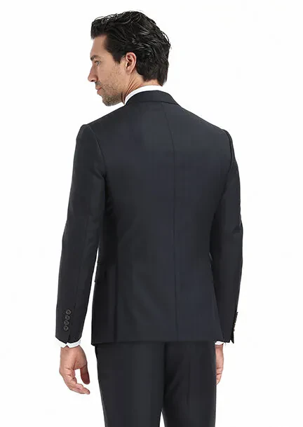 Lacivert Desenli Modern Fit %100 Yün Takım Elbise - 7