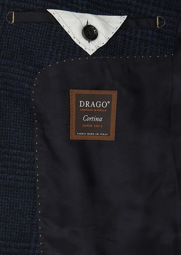 Lacivert Desenli Regular Fit %100 Yün Ceket - 4