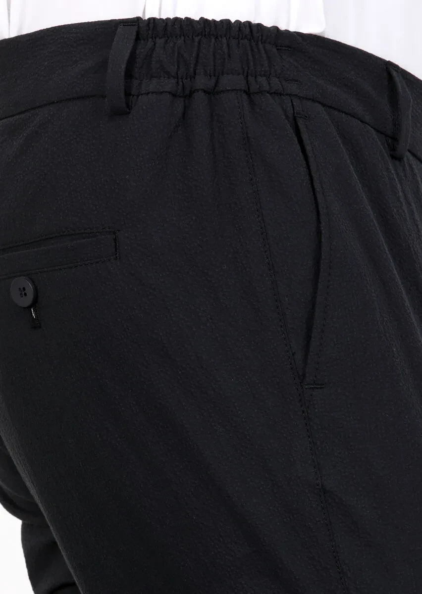 Lacivert Düz Dokuma Jogging Fit Casual Pamuk Karışımlı Pantolon - 3