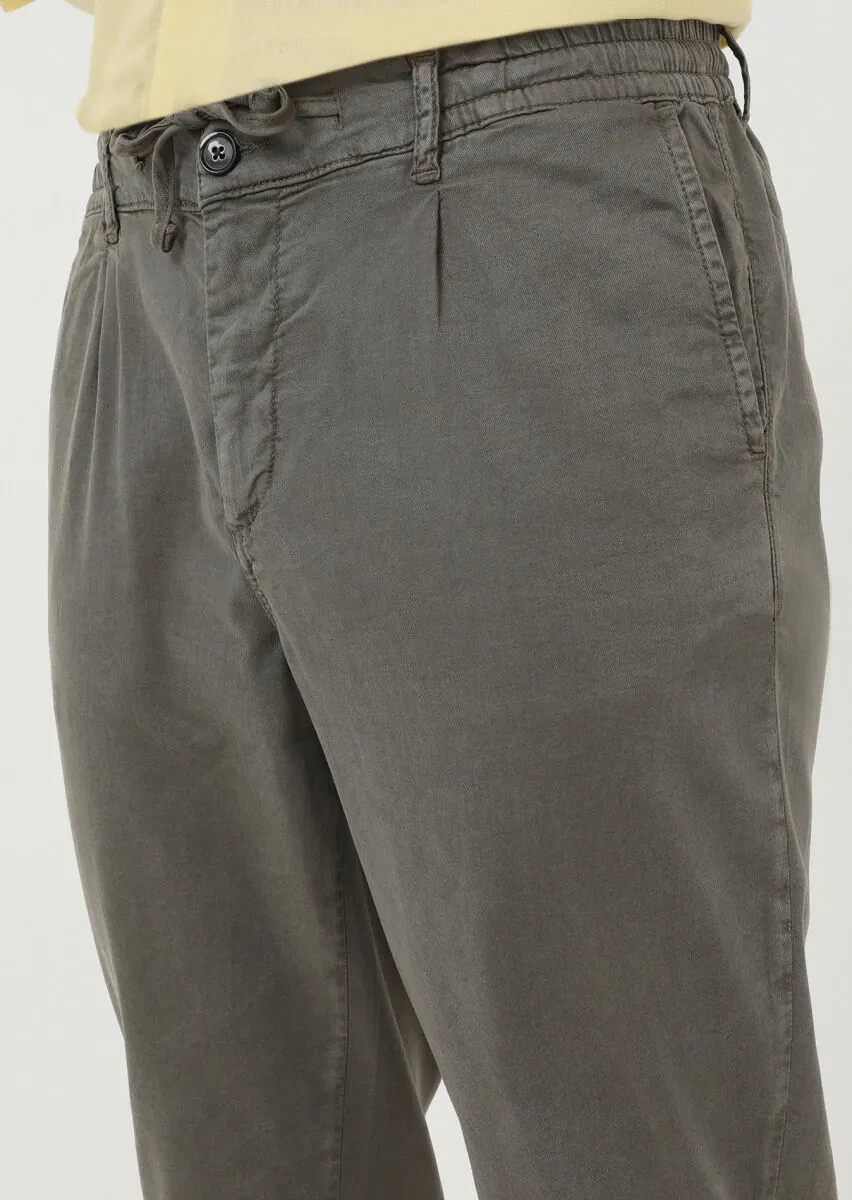 Lacivert Düz Dokuma Jogging Fit Casual Pamuk Karışımlı Pantolon - 2