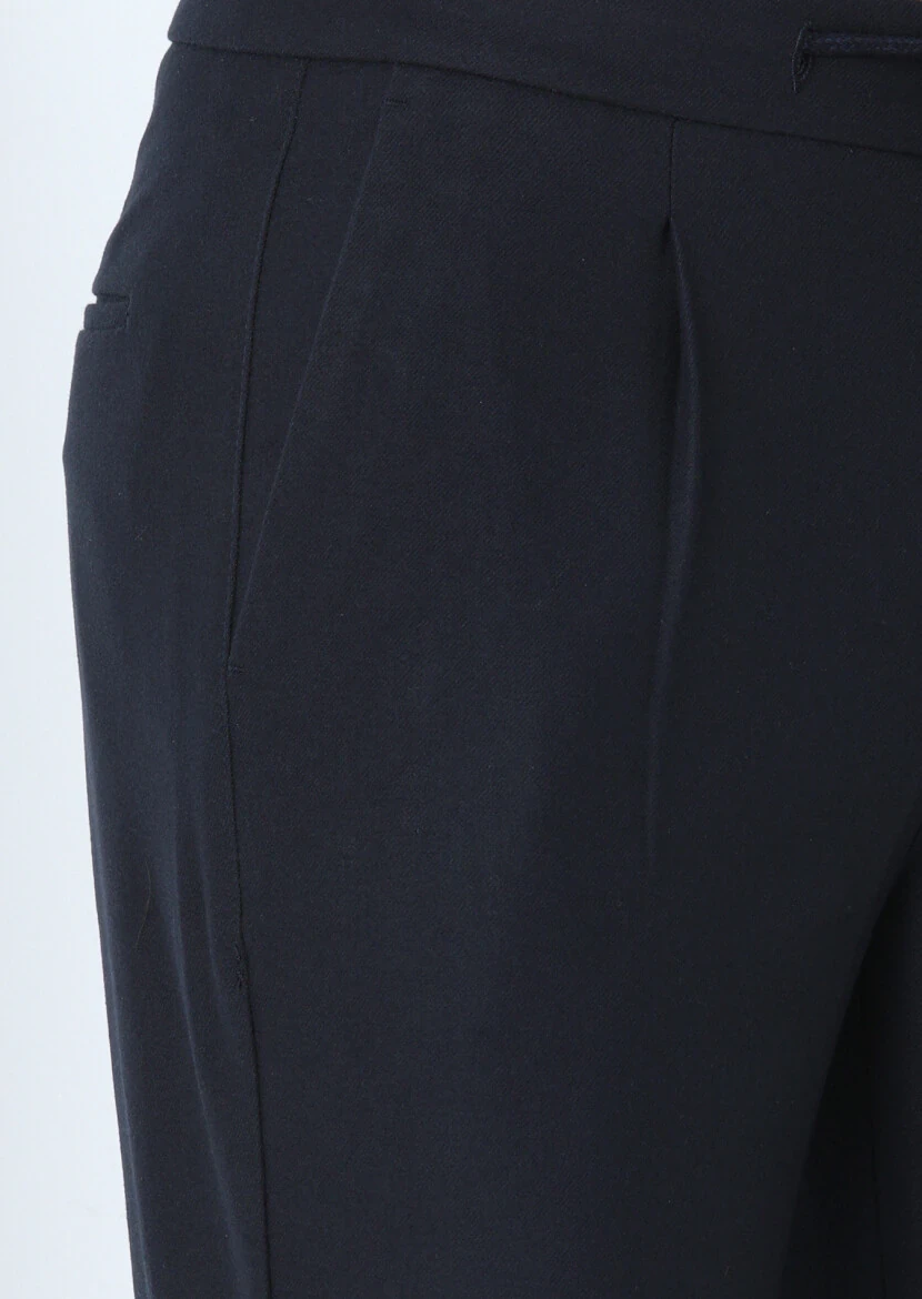 Lacivert Düz Dokuma Jogging Fit Casual Pantolon 