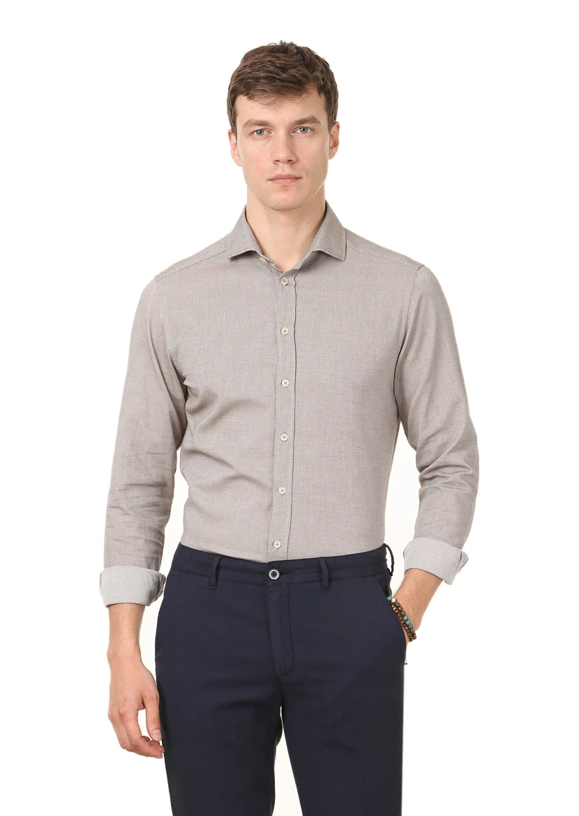 Lacivert Düz Dokuma Regular Fit Casual Pamuk Karışımlı Pantolon - 1