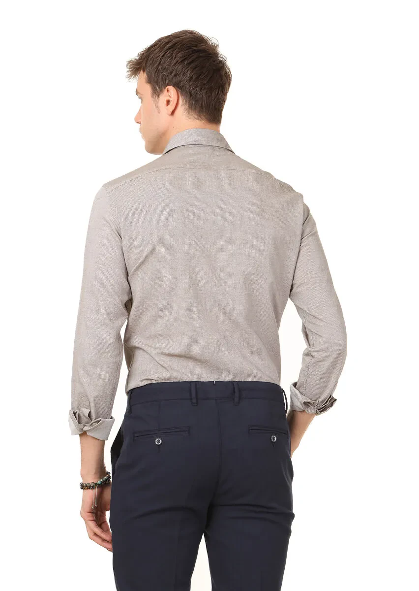 Lacivert Düz Dokuma Regular Fit Casual Pamuk Karışımlı Pantolon - 4