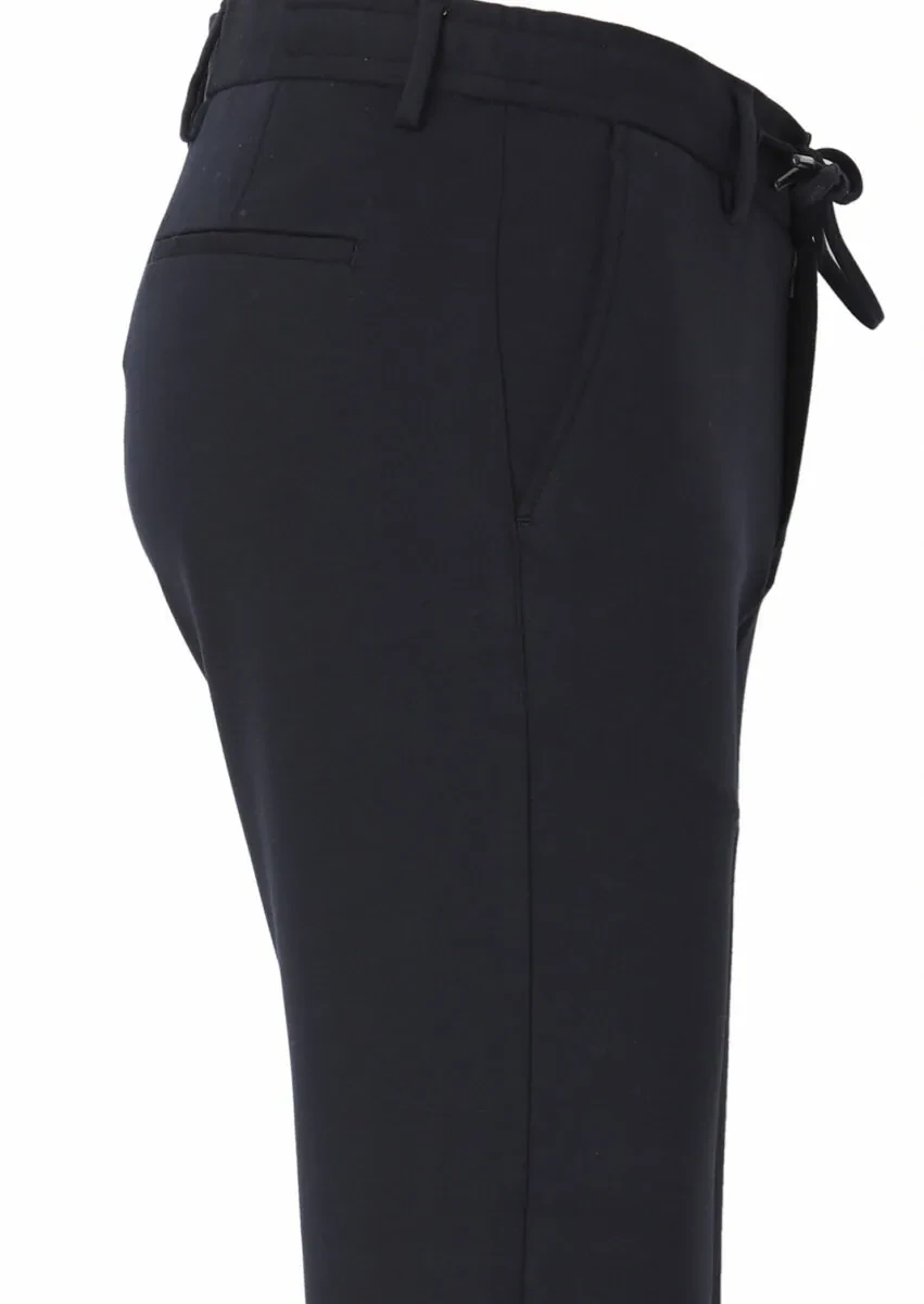 Lacivert Düz Örme Jogging Fit Casual Pantolon - 2
