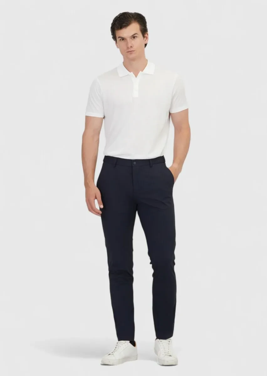 Lacivert Düz Örme Jogging Fit Casual Pantolon - 1