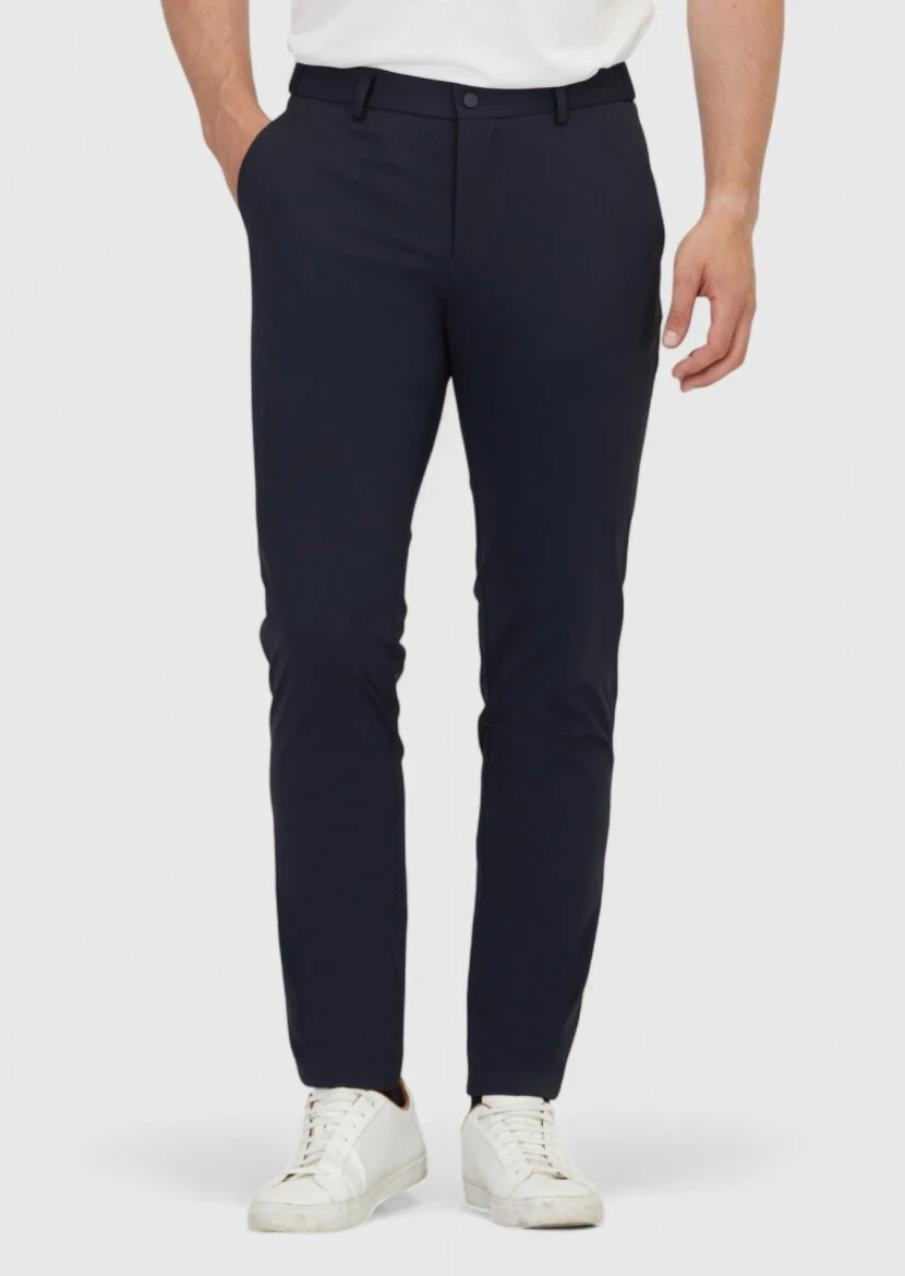 Lacivert Düz Örme Jogging Fit Casual Pantolon 