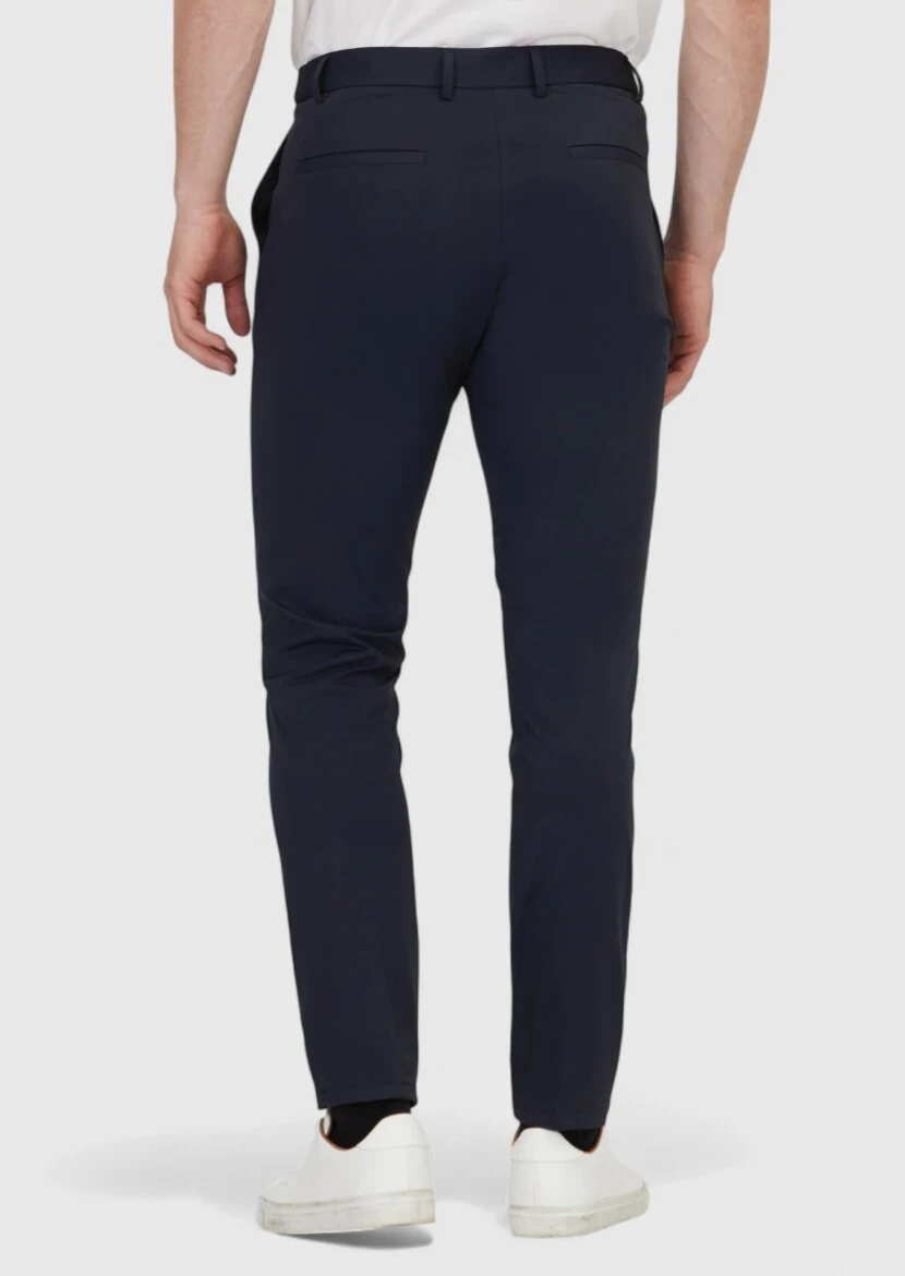 Lacivert Düz Örme Jogging Fit Casual Pantolon - 4