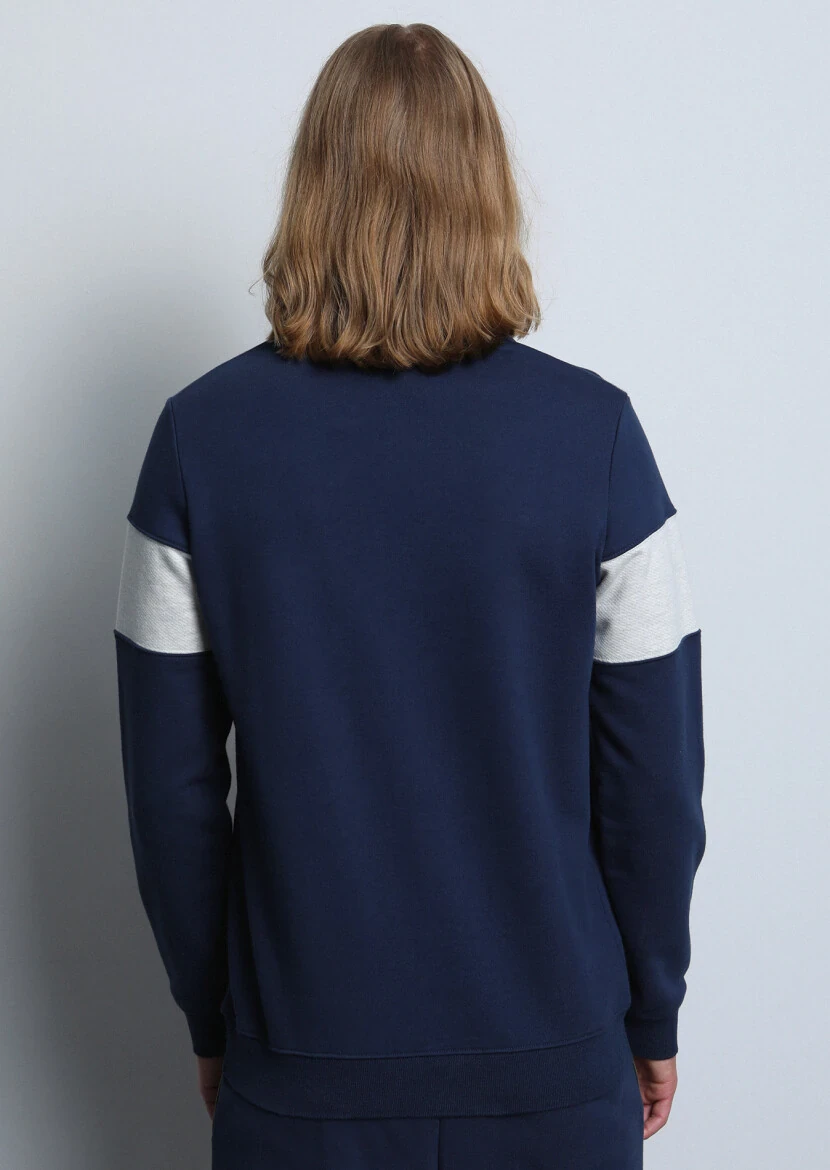 Lacivert Düz Sweatshırt - 5