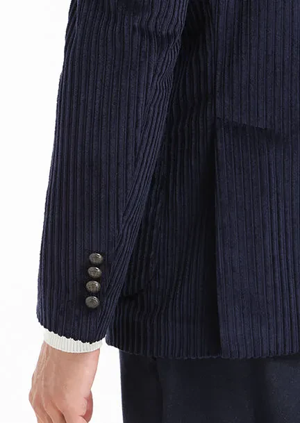 Lacivert Fitilli Shirt Shoulder Slim Fit %100 Pamuk Ceket - 5