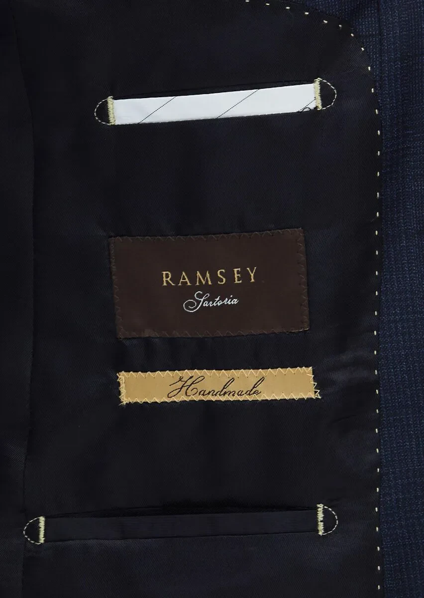 Lacivert Kareli Regular Fit Yün Karışımlı Takım Elbise - 6