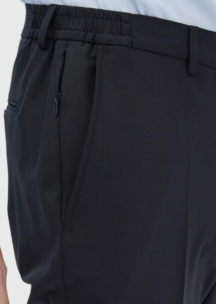 Lacivert Mikro Modern Fit Yün Karışımlı Takım Elbise - 6