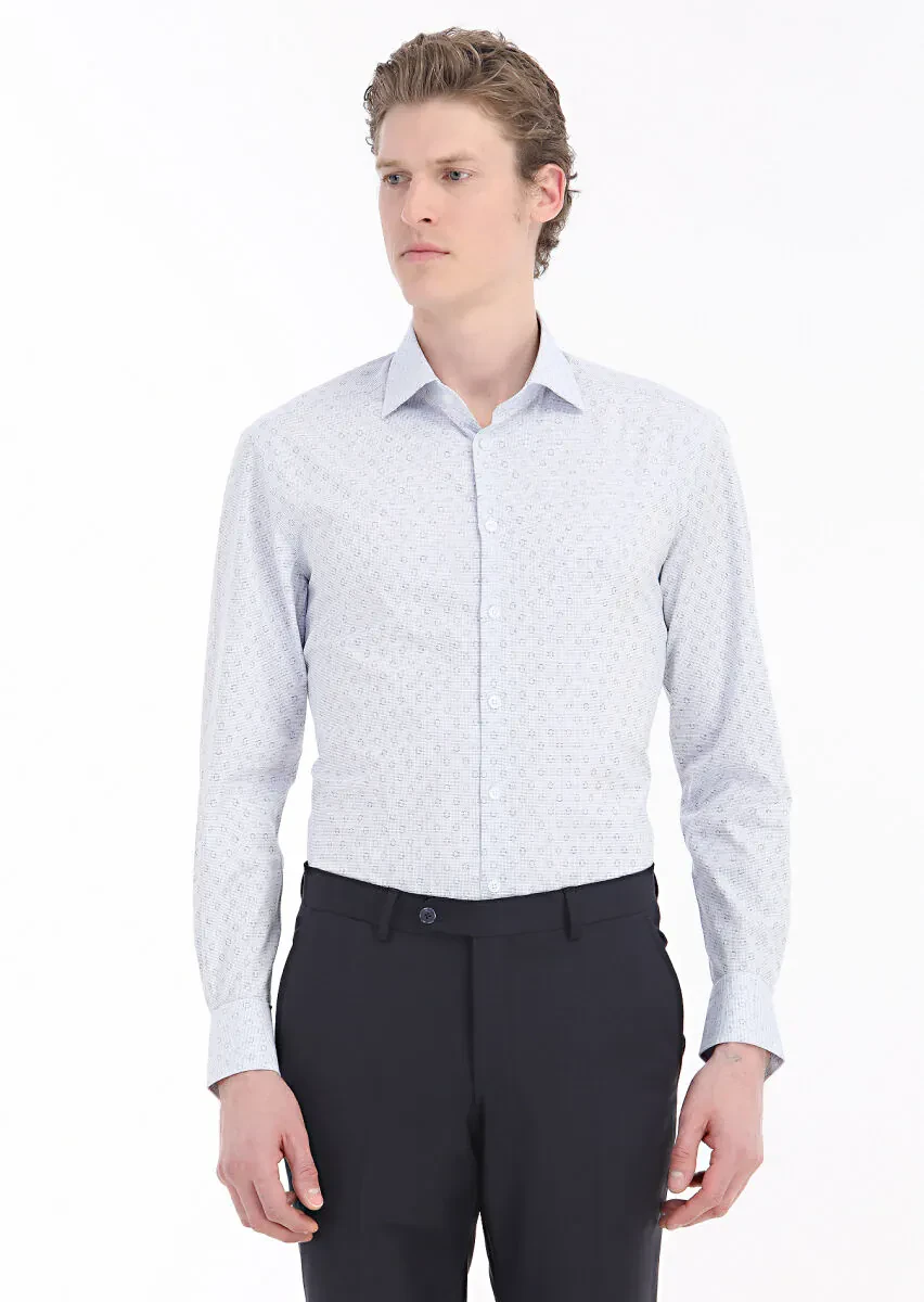 Lacivert Mikro Regular Fit Dokuma Klasik %100 Pamuk Gömlek - 2