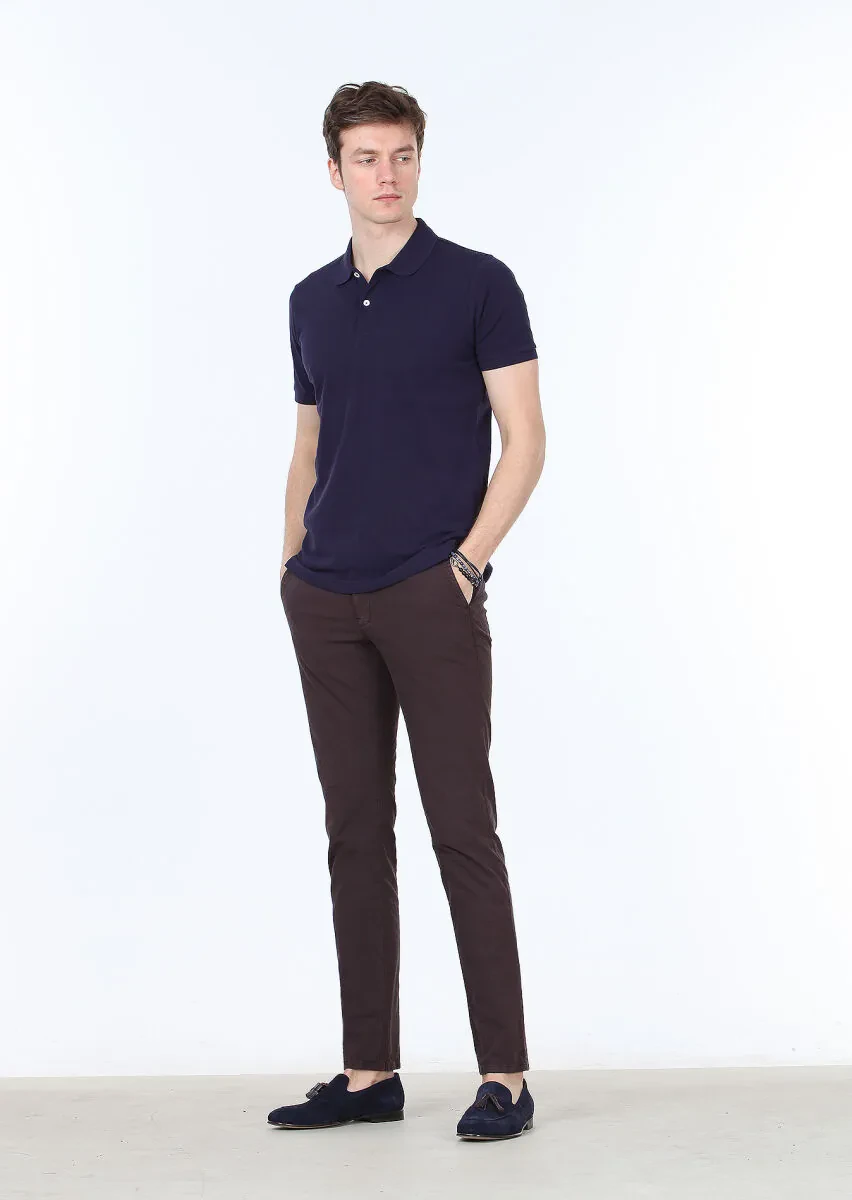 Lacivert Polo Yaka %100 Pamuk T-Shirt - 2