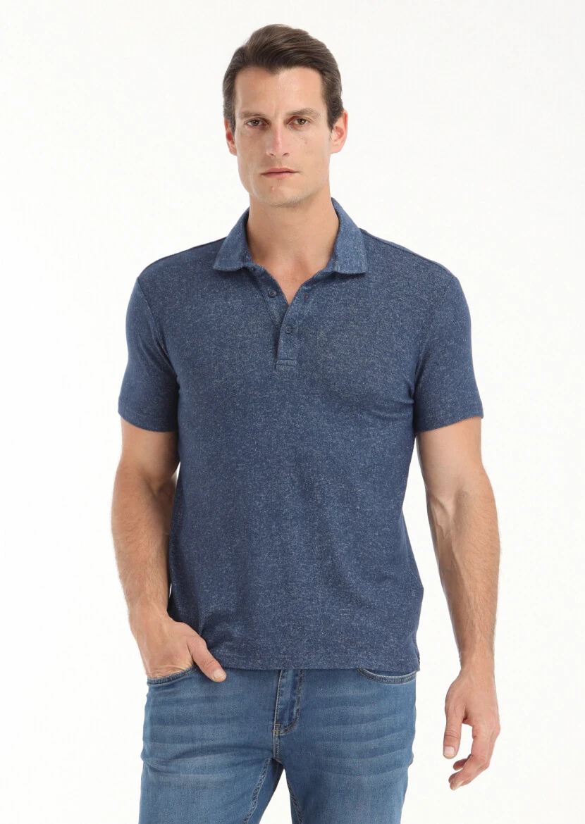 Lacivert Polo Yaka T-Shirt - 2