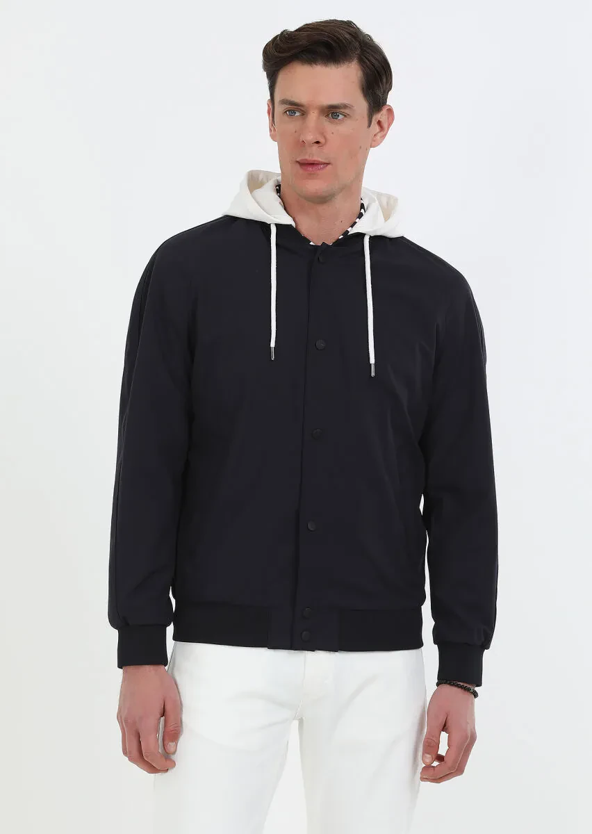 Lacivert Regular Fit Casual Dokuma Mont - 1