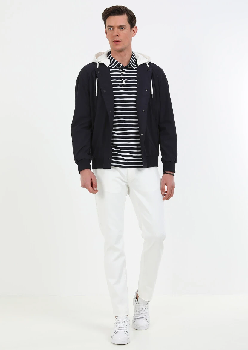 Lacivert Regular Fit Casual Dokuma Mont - 3