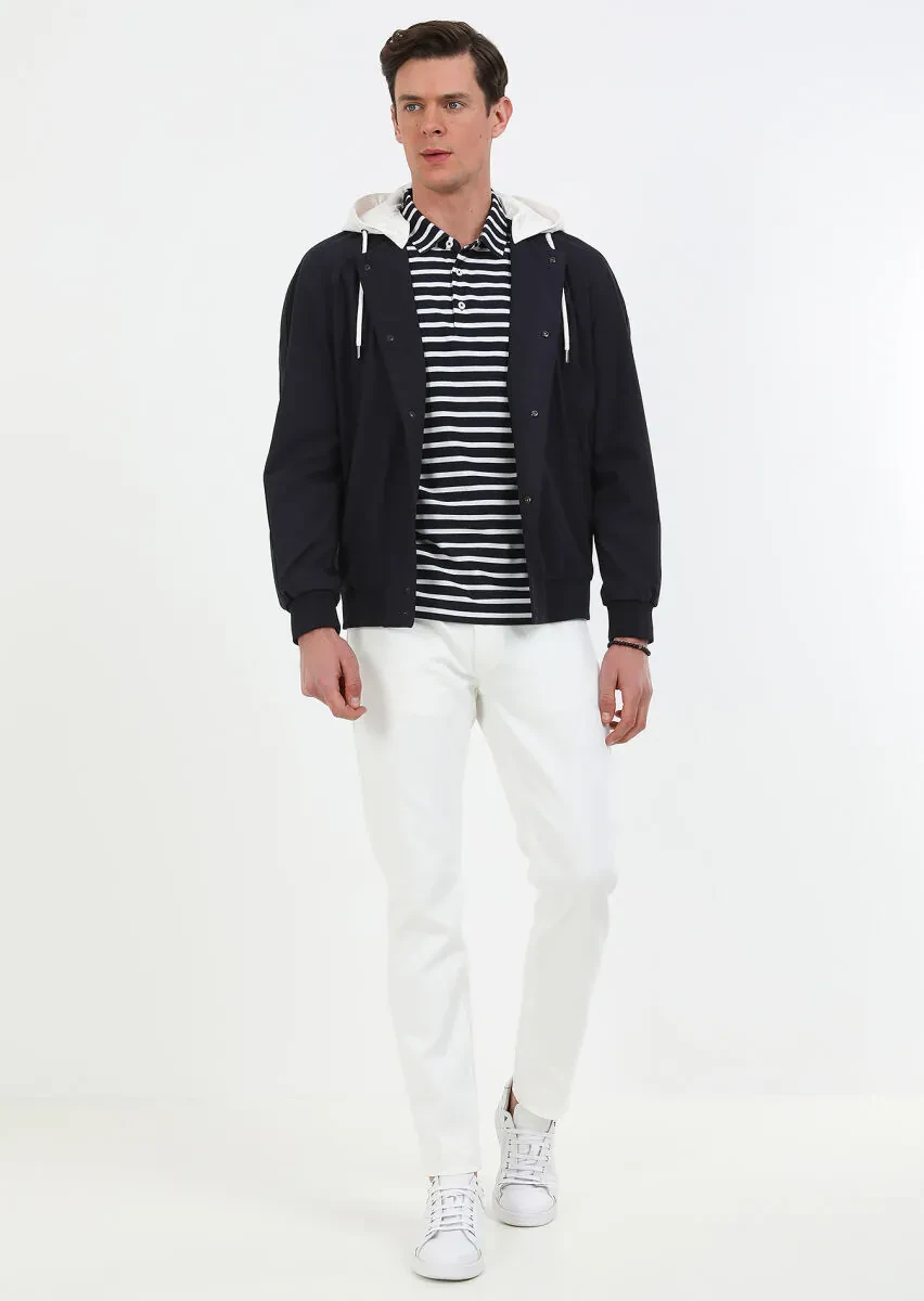 Lacivert Regular Fit Casual Dokuma Mont - 3