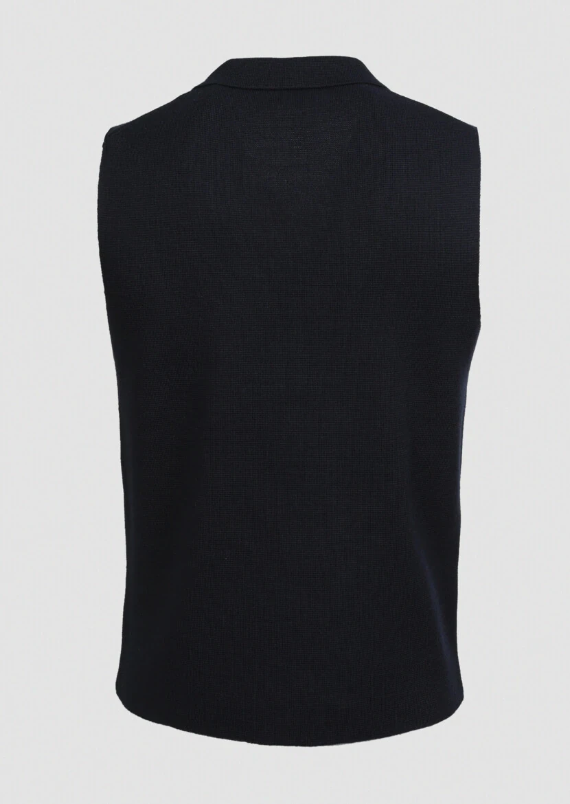 Lacivert Regular Fit Casual Örme Triko Yelek - 7