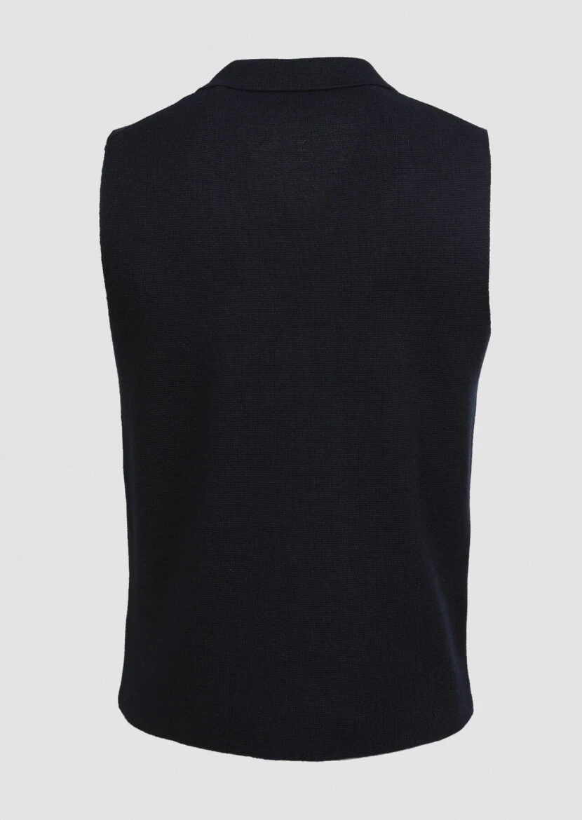 Lacivert Regular Fit Casual Örme Triko Yelek - 6