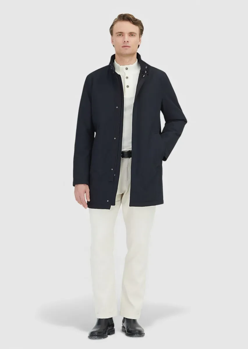 Lacivert Regular Fit Dik Yaka Casual Dokuma Kaban - 1