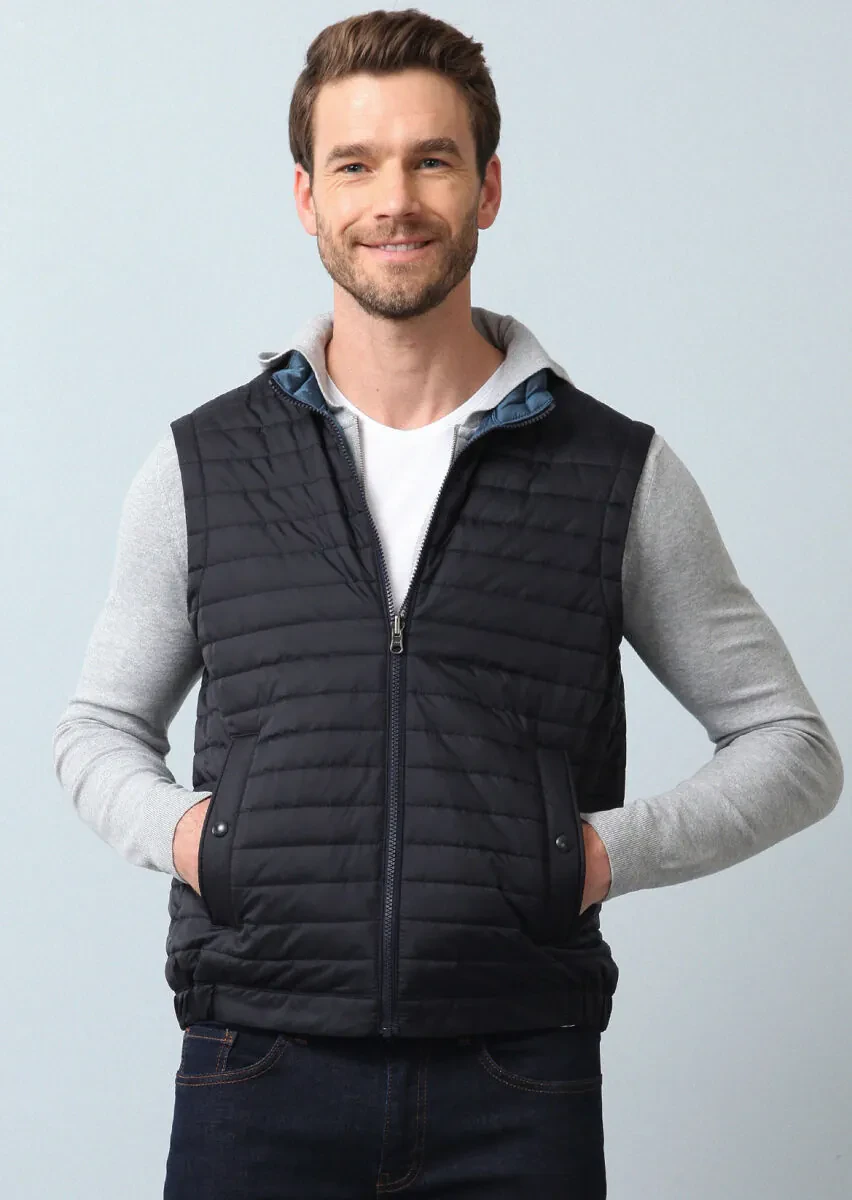 Lacivert Regular Fit Dik Yaka Casual Dokuma Mont - 3