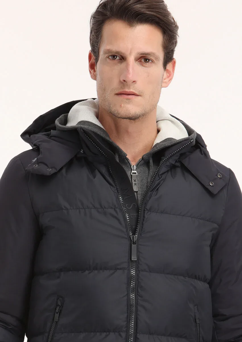 Lacivert Regular Fit Dik Yaka Casual Dokuma Mont - 3