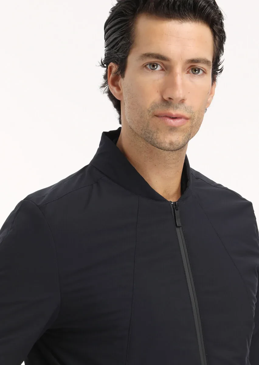 Lacivert Regular Fit Hakim Yaka Casual Dokuma Mont - 4