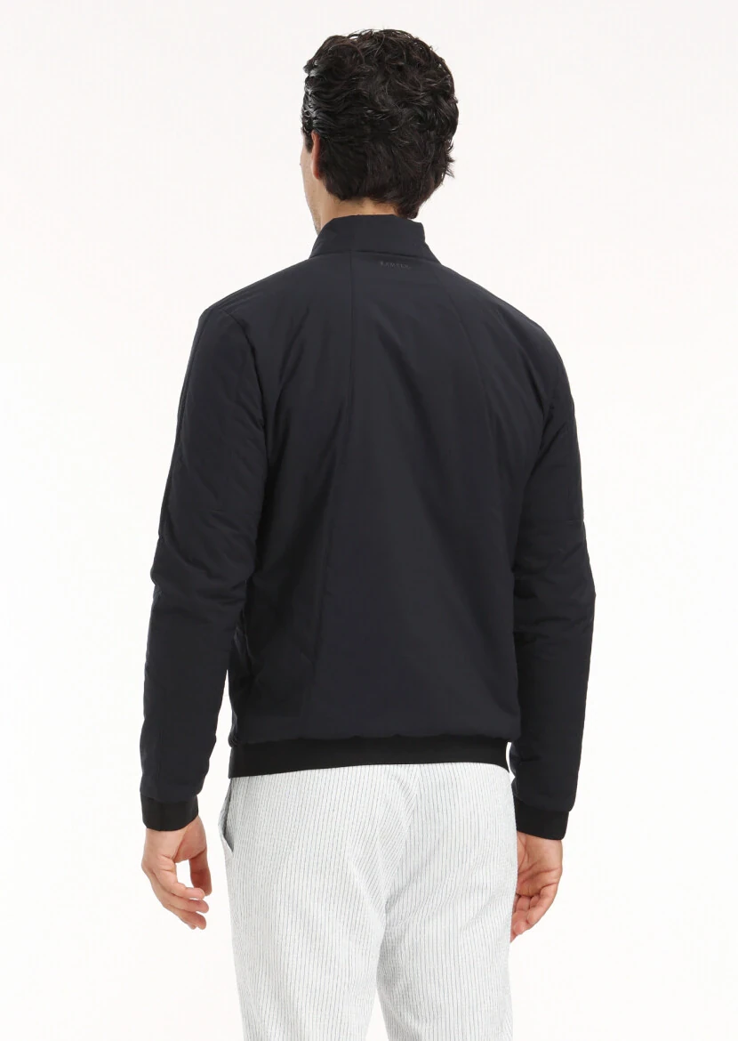 Lacivert Regular Fit Hakim Yaka Casual Dokuma Mont - 5