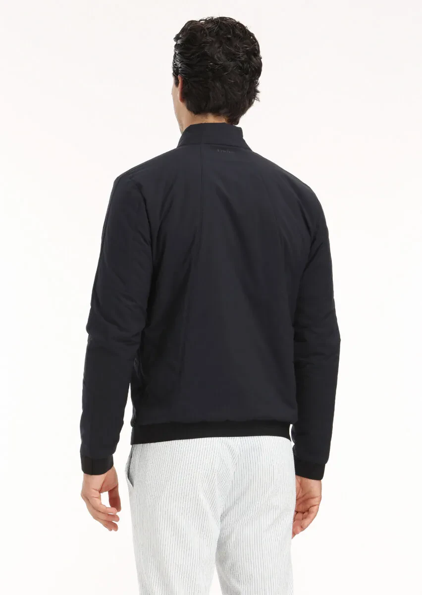 Lacivert Regular Fit Hakim Yaka Casual Dokuma Mont - 5