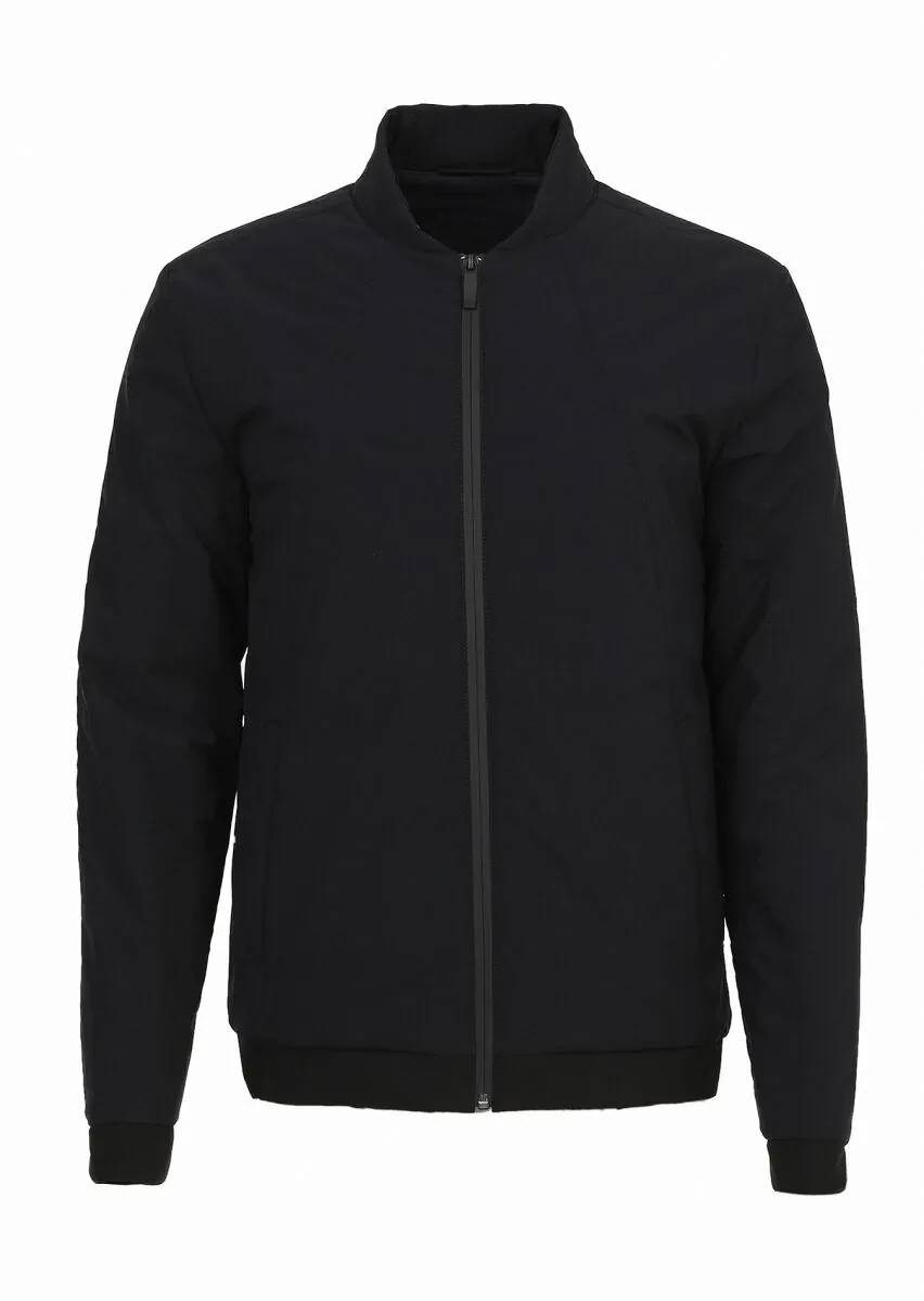 Lacivert Regular Fit Hakim Yaka Casual Dokuma Mont - 6