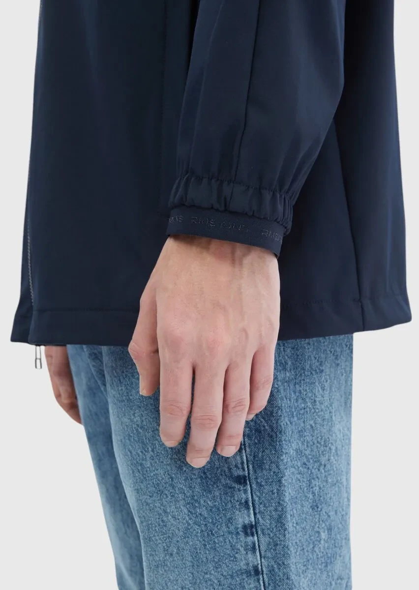 Lacivert Regular Fit Kapüşonlu Denim Dokuma Mont - 7