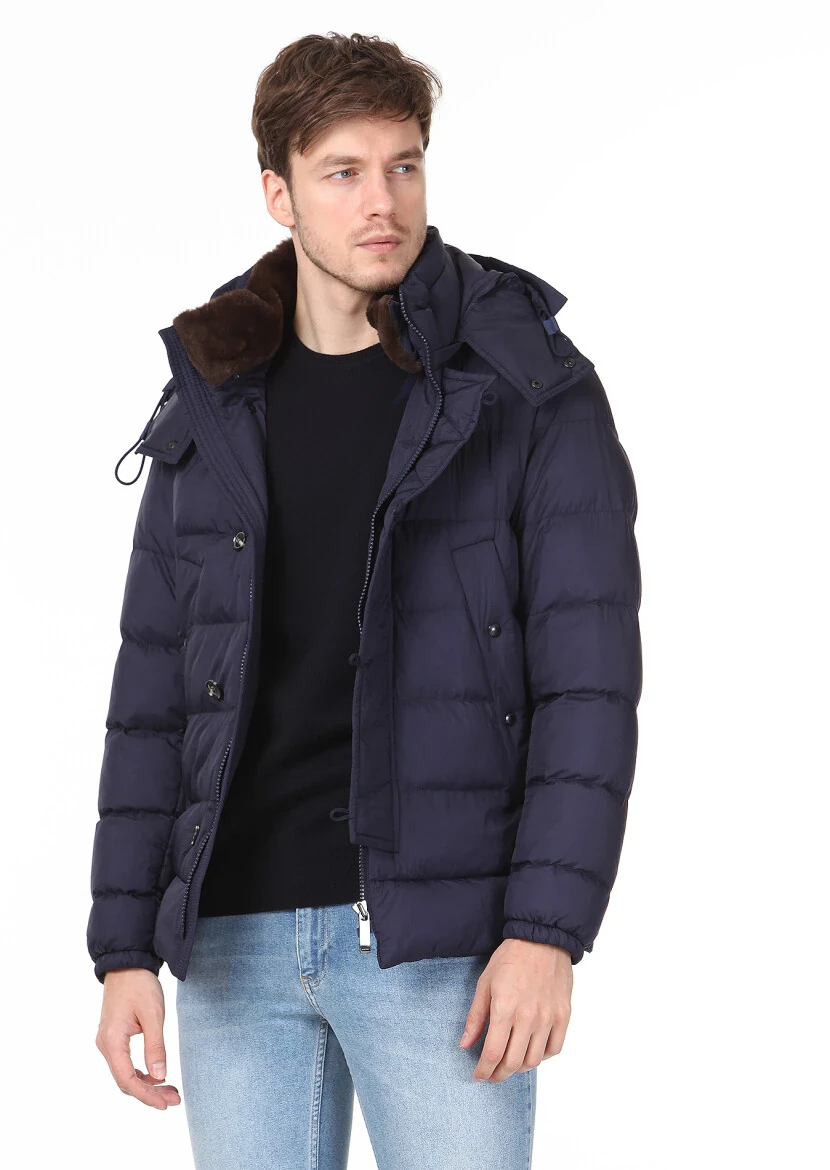 Lacivert Regular Fit Kelebek Yaka Casual Dokuma Kaban - 1