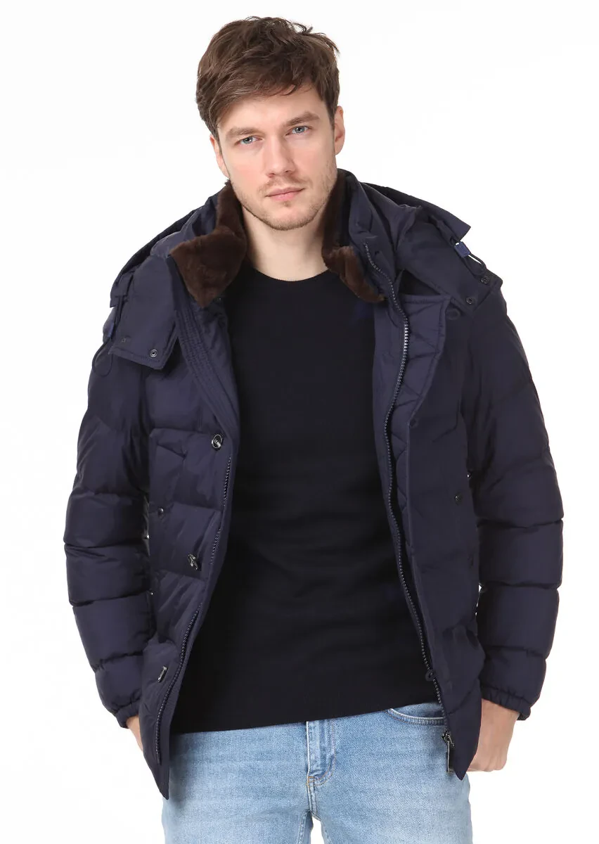 Lacivert Regular Fit Kelebek Yaka Casual Dokuma Kaban - 5