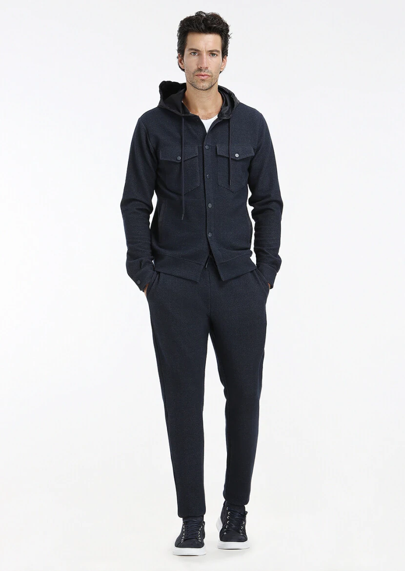 Lacivert Regular Fit Örme Spor Ceket - RAMSEY