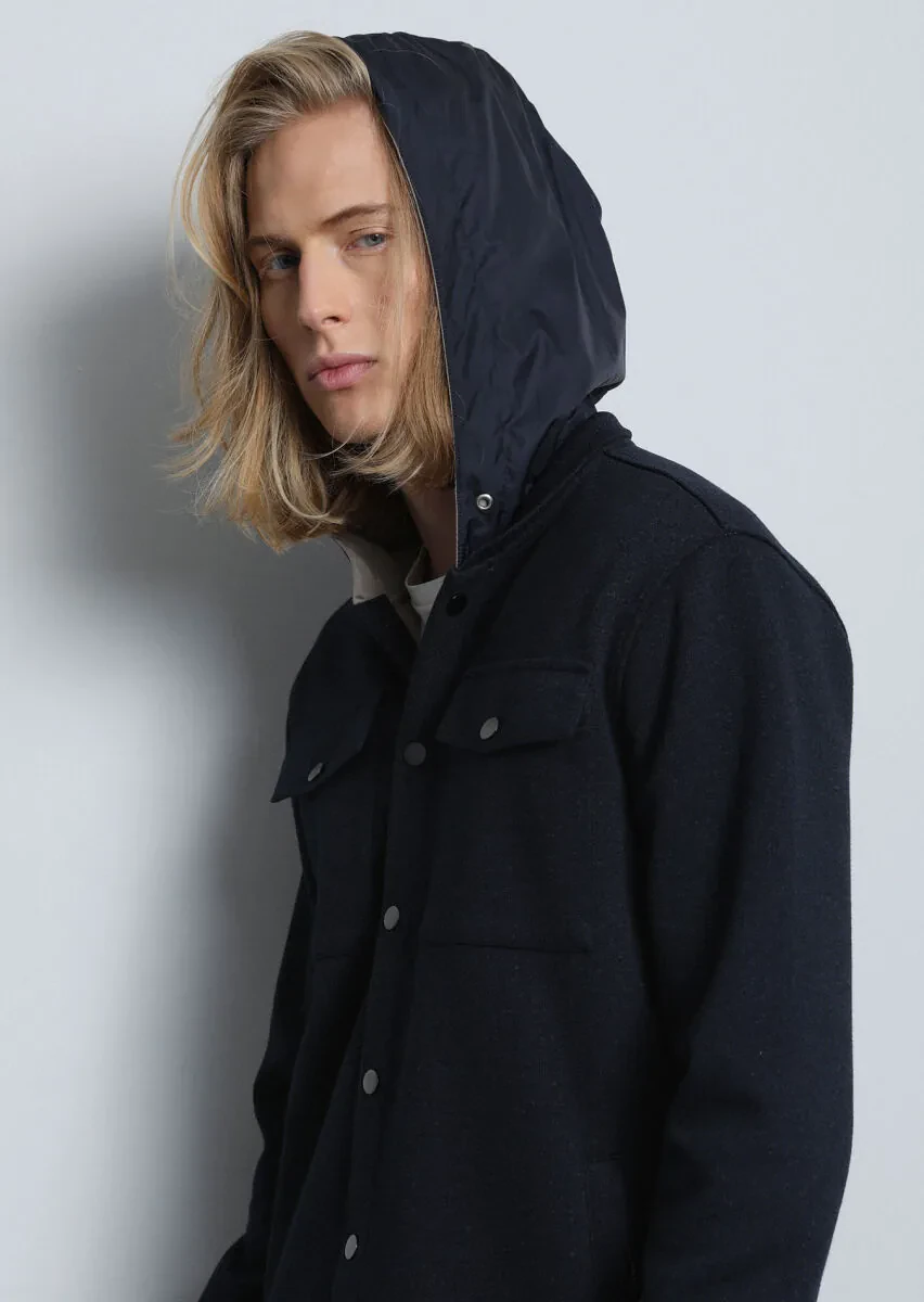 Lacivert Regular Fit Pamuk Karışımlı Örme Spor Ceket - 2