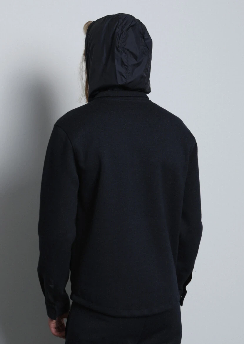 Lacivert Regular Fit Pamuk Karışımlı Örme Spor Ceket - 5