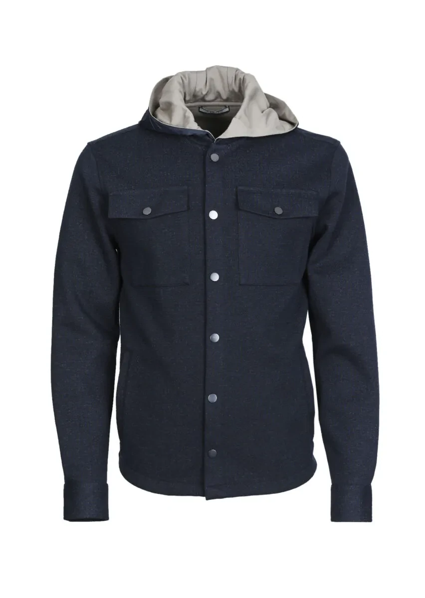 Lacivert Regular Fit Pamuk Karışımlı Örme Spor Ceket - 6