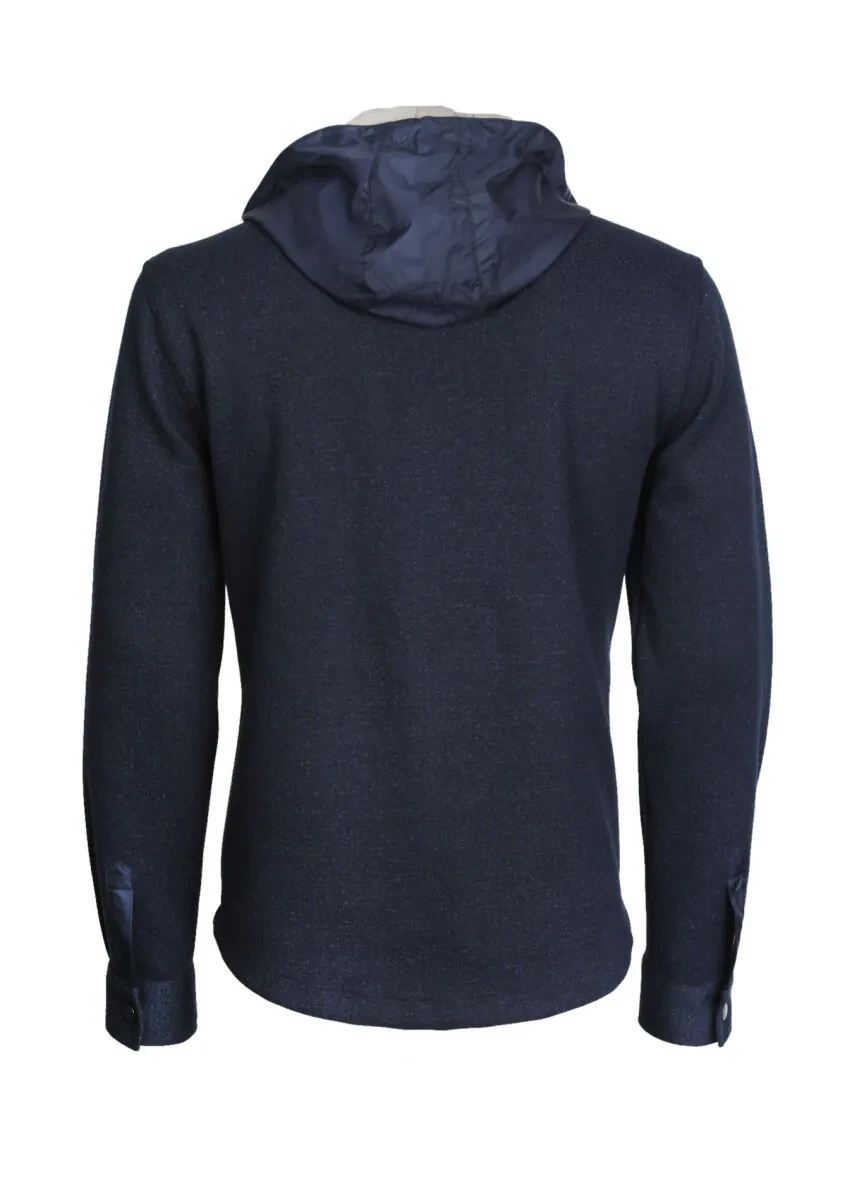 Lacivert Regular Fit Pamuk Karışımlı Örme Spor Ceket - 7