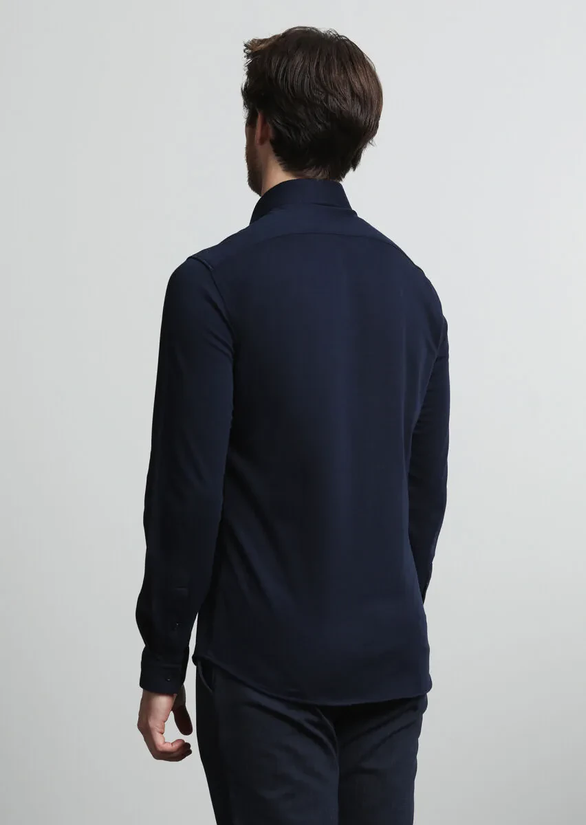 Lacivert Slim Fit Casual %100 Pamuk Gömlek - 4