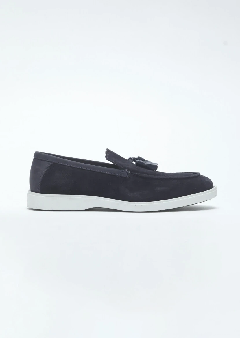 Lacivert Süet Casual Loafer - 1