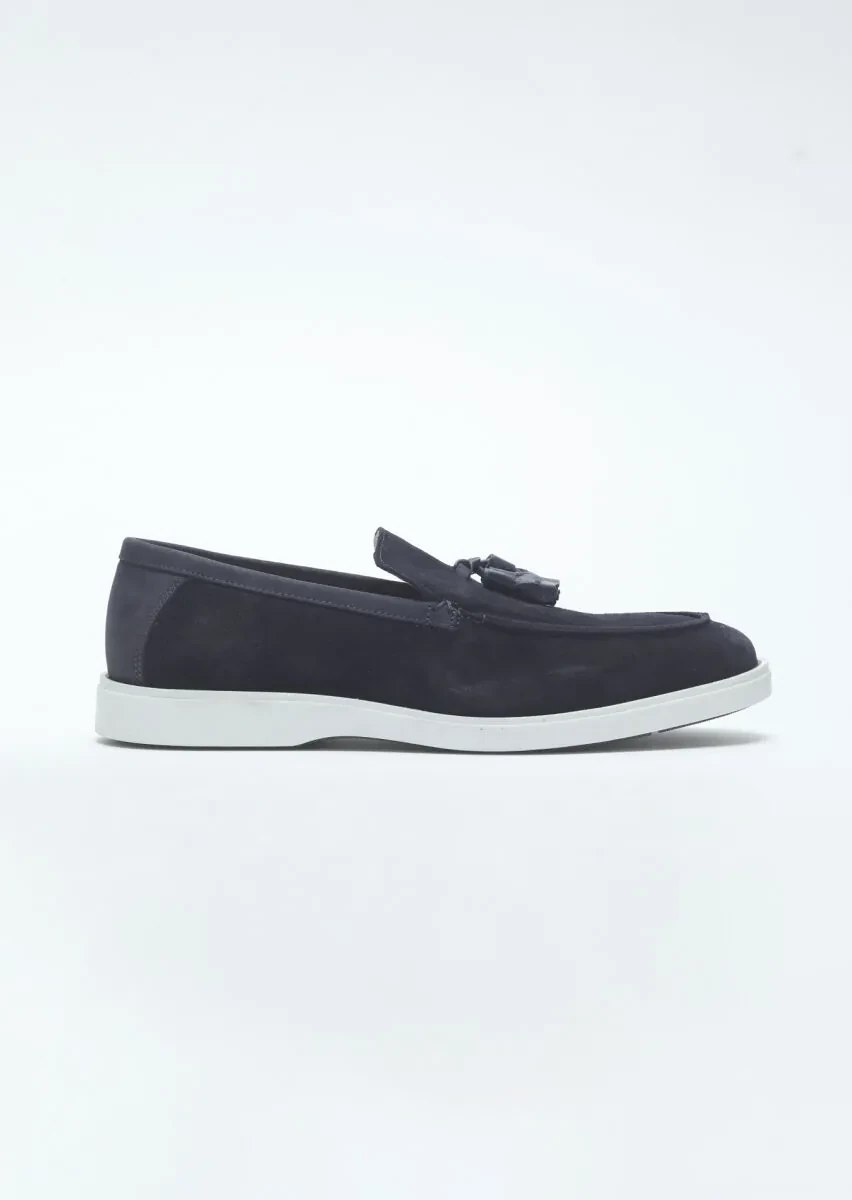 Lacivert Süet Casual Loafer - 1