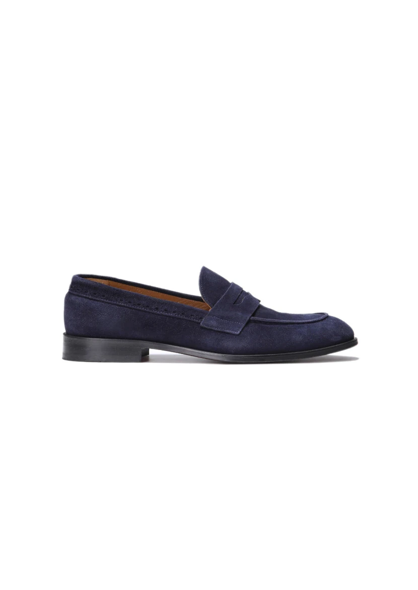 Lacivert Süet Klasik Loafer - 1