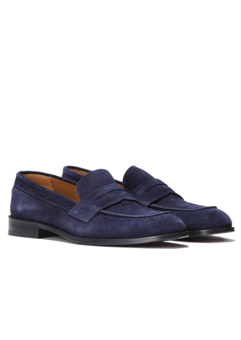 Lacivert Süet Klasik Loafer - 2