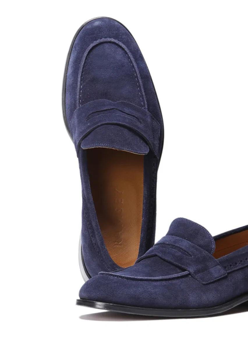 Lacivert Süet Klasik Loafer - 3