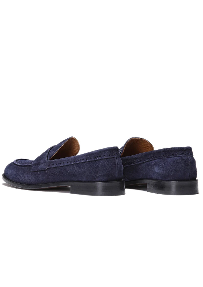 Lacivert Süet Klasik Loafer - 4